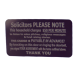 NO SOLICITORS Anodized Aluminum Laser Engraved Door / Doorbell Sign