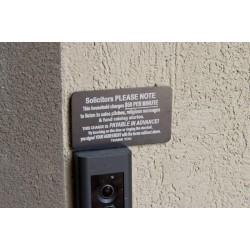 NO SOLICITORS Anodized Aluminum Laser Engraved Door / Doorbell Sign